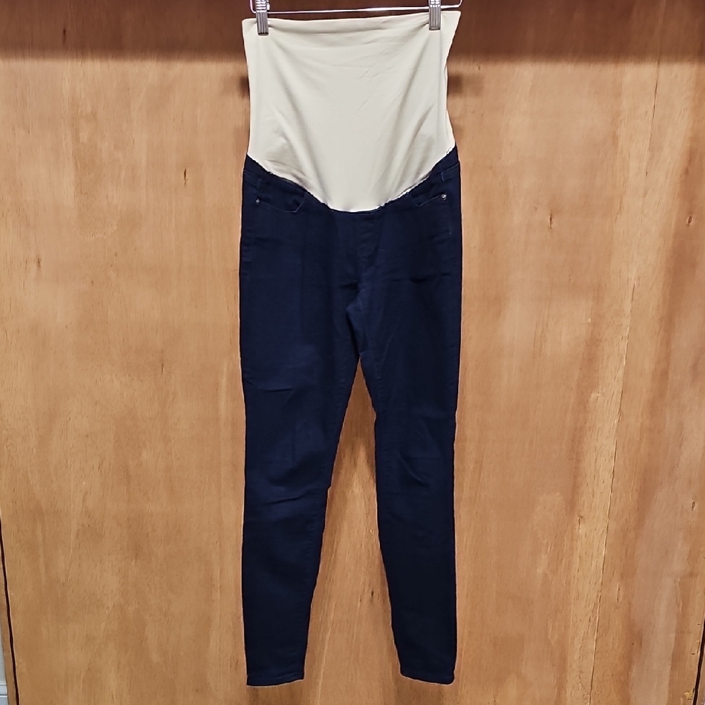 LOFT Cream and Blue Denim Maternity